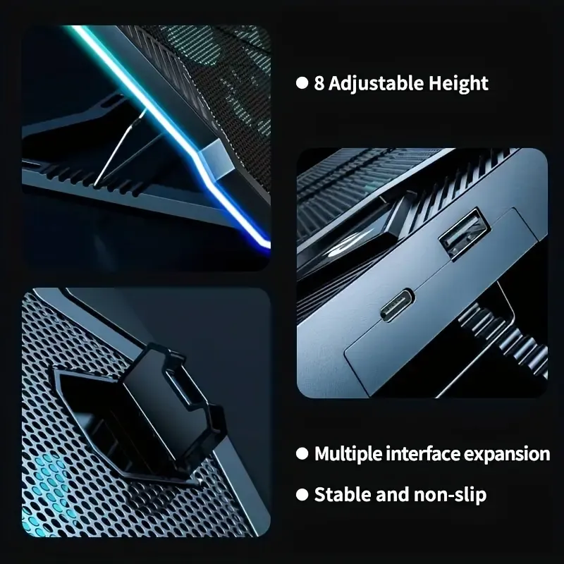 Gaming Laptop Cooling Pad with 10 Cooling Fans
