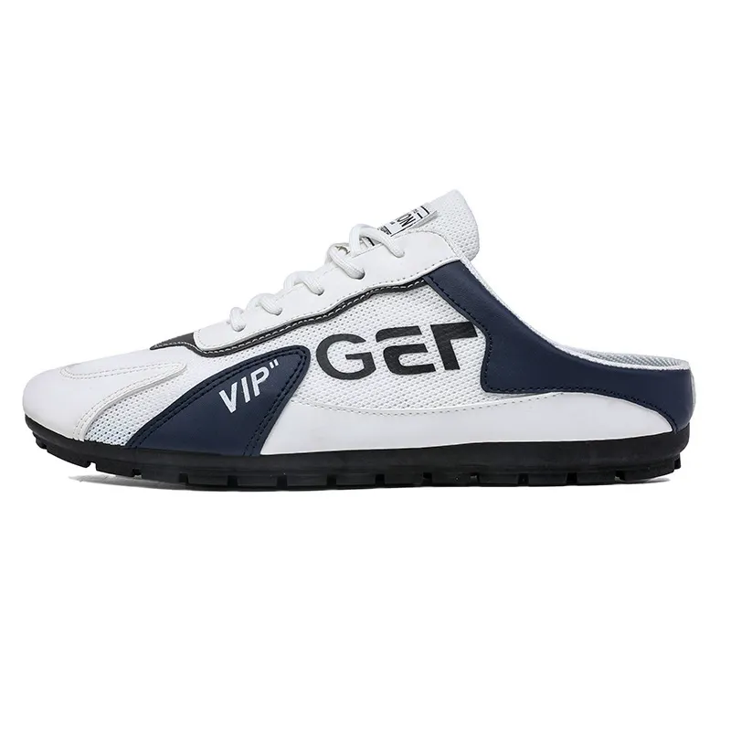 Men's fashionable all-match casual shoes, lazy slip-on half-slippers