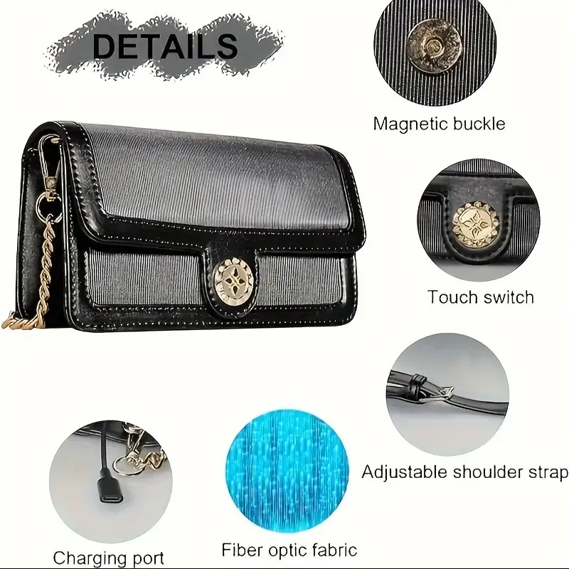 Color Transforming LED Crossbody Clutch Bag