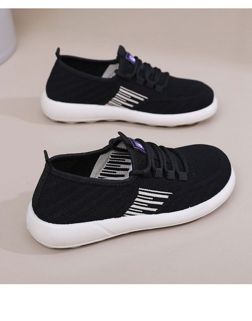 Women's 2025 Summer New Style One-Piece Slip-On Loafers Casual Soft-Tread Shoes Fly-Weave Breathable Women's Single Shoes