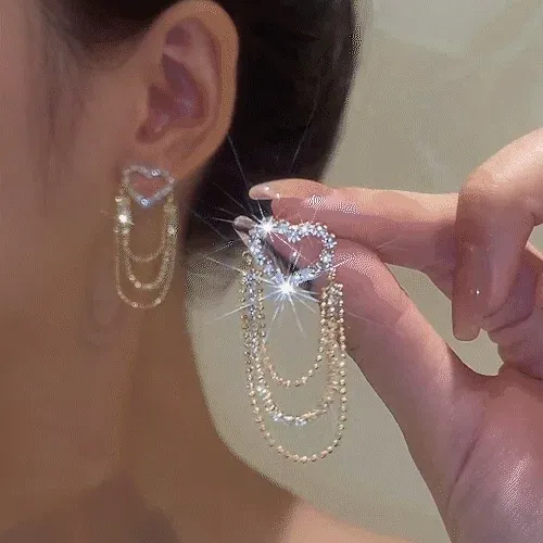 Love tassel earrings