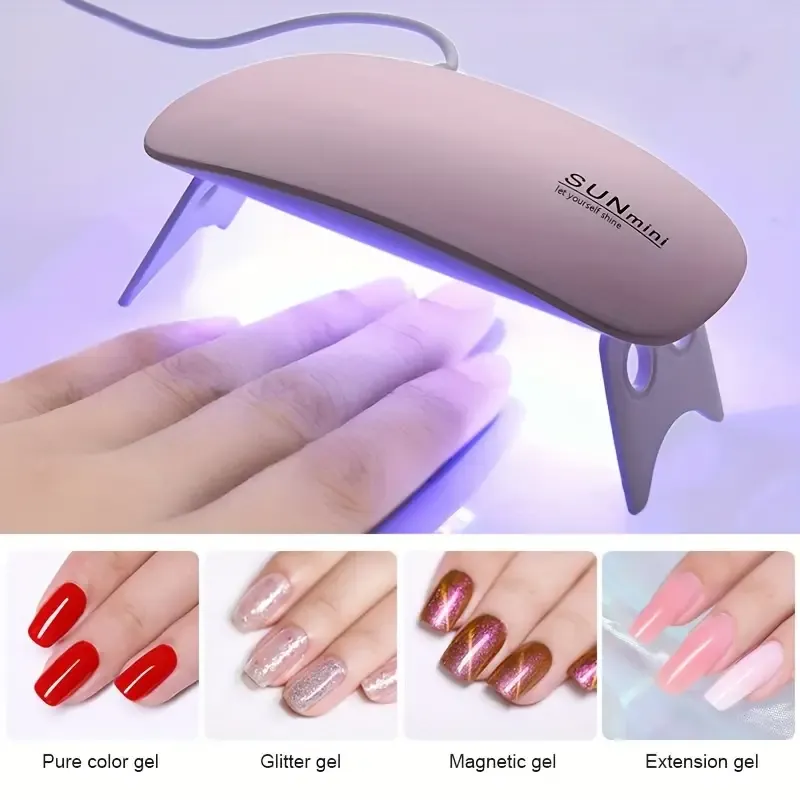 Mini Nail Dryer UV LED nail Lamp Micro USB Gel Varnish Curing Machine Nail Art Equipment 3LEDS Beads Manicuring Nail Tool