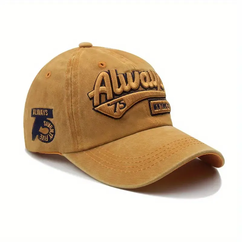 Denim Baseball Cap - Soft Cotton, Street Style with Curved Brim & Embroidered Lettering