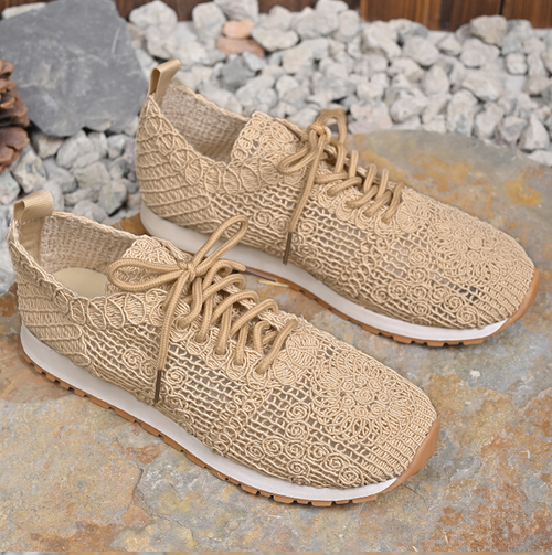 Summer new solid-color mesh sports and casual women's shoes