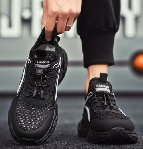 Thick-soled soft-soled mesh hollow work shoes