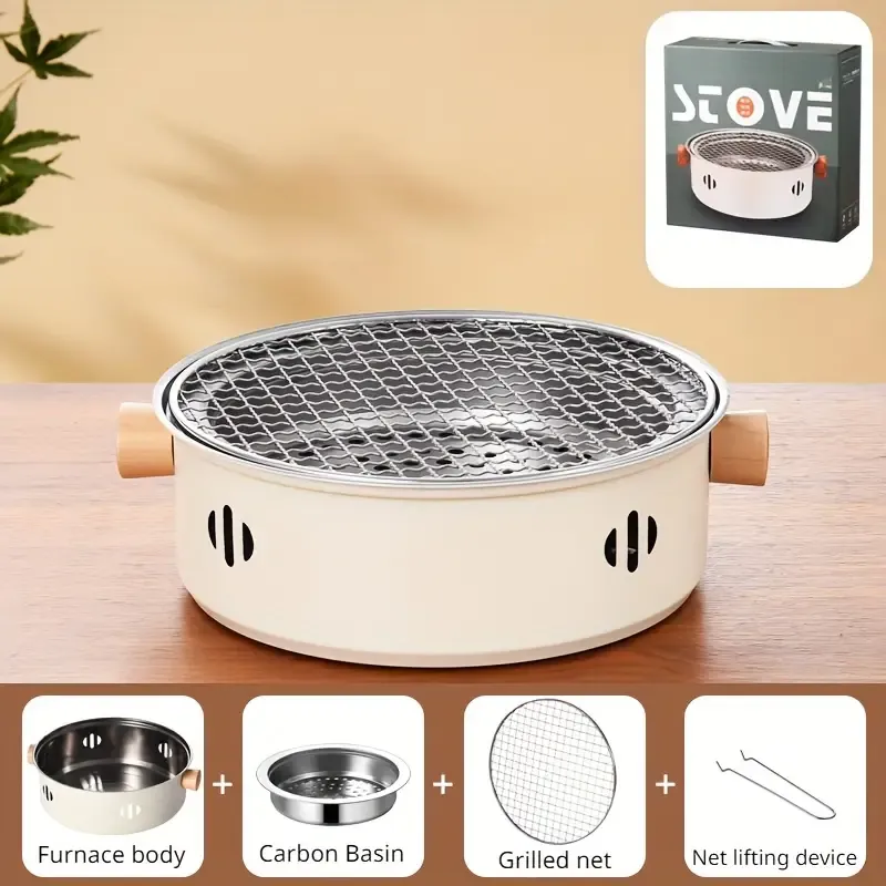 Smokeless Charcoal Grill - Portable Outdoor BBQ Stove for Camping & Picnics, Non-Electric, Perfect for Grilling & Cooking, Ideal for Home, Office, and Restaurant Use