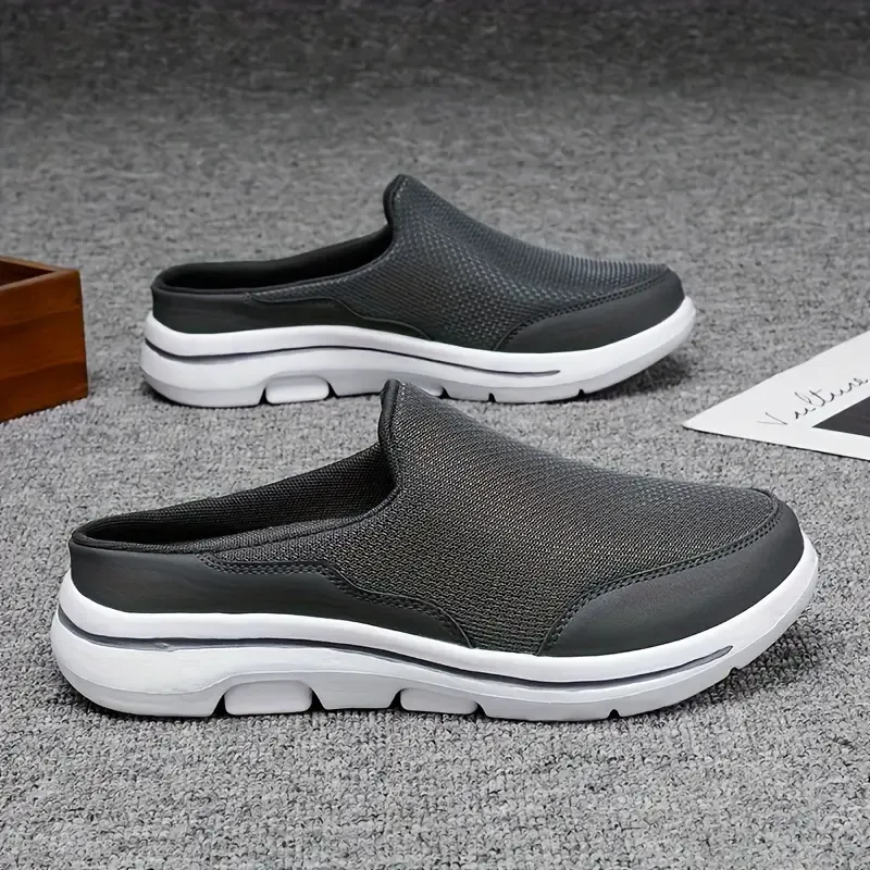 Plus Size Men's Woven Knit Breathable Mule Shoes