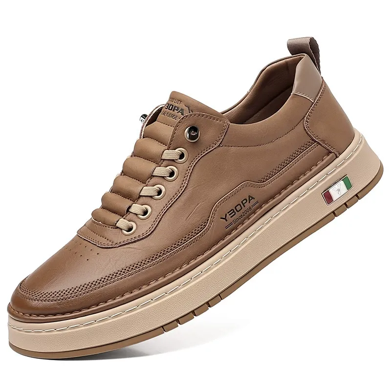 New men's business casual leather shoes men's handmade online large size youth all-match sneakers