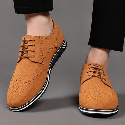 Men's new brogue large size men's shoes white