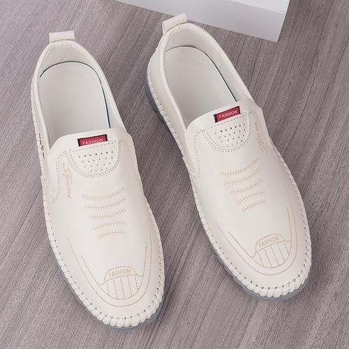 Men's leather shoes men's hollow breathable moccasins