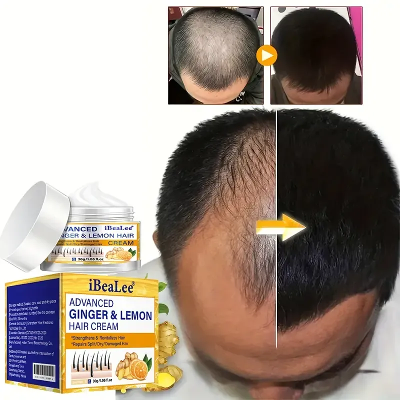 🔥🔥Hot Sale Promotion -2 pcs Ginger & Lemon Hair Cream For Daily Use, Hair Care Cream For Thicker Stronger Hair, Suitable For All Hair Types