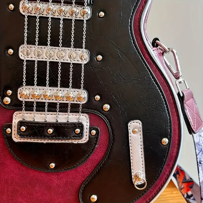 Guitar-Shaped Crossbody Bag