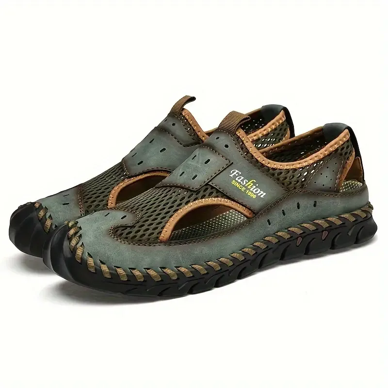 Linshper Men's Solid Colour Slip On Sandals