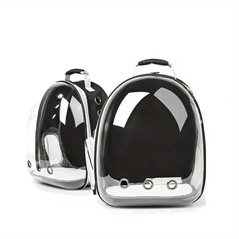 Pet Carrier Backpack: Transparent Space Capsule Design, Durable PVC, for Small to Medium Cats and Dogs, Casual Style, for Hiking and Camping