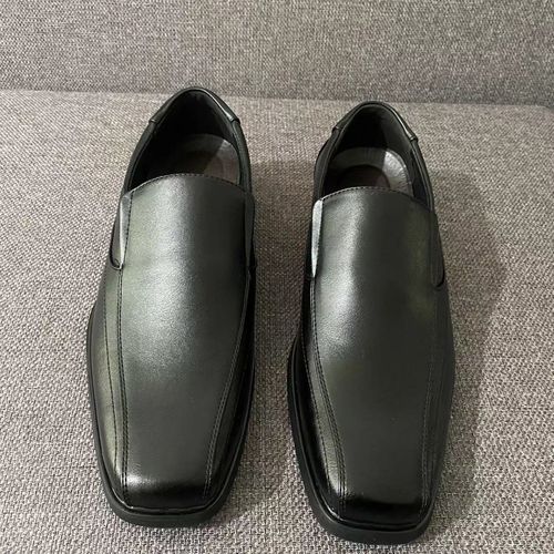 Top Vintage Square Toe PU Slip-On Dress Shoes