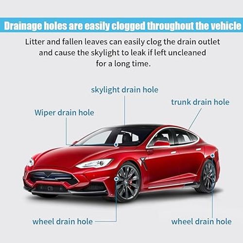 Auto Sunroof Drain Cleaning Tool, 78 Inch Extra Long Drain Cleaning Brush, Pipe Cleaner Dredging Tool, Flexible Tube Cleaning Brush for Car Sunroof Windshield Wiper Drain Hole