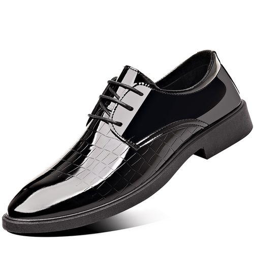 High-end plus-size men's business leather shoes, premium glossy formal leather shoes, versatile casual men's shoes.