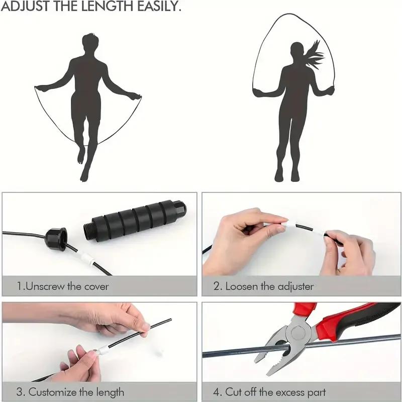 1pc Adjustable Tangle-Free Jump Rope - Rapid Speed, Non-Slip Foam Handle, Perfect for Fitness, Sports, Home Gym & Weight Loss!