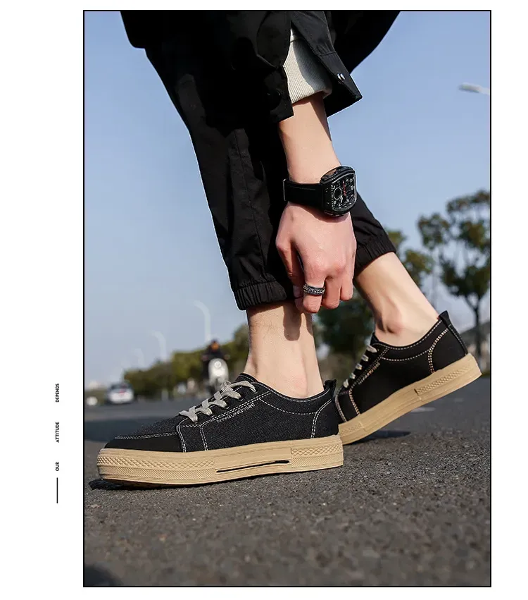 Canvas shoes for men, new Spring and Autumn 2025, versatile casual board shoes, anti-slip flat student shoes, breathable, casual sports