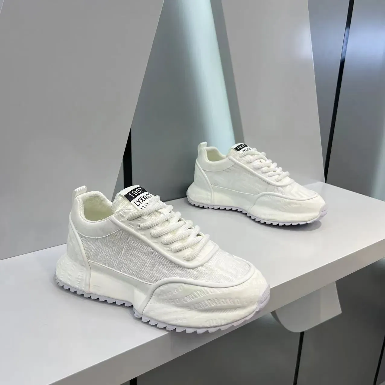 full bottom mesh thick sole sports shoes dad shoes