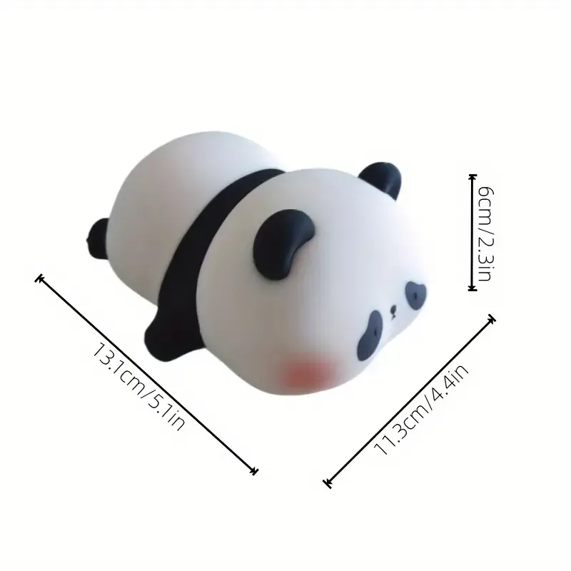 Panda Gift Silicone Pat Lamp LED Bedside Lamp Christmas Pat Silicone Night Light Charging Companion Sleep Lamp Outdoor Camping Lamp