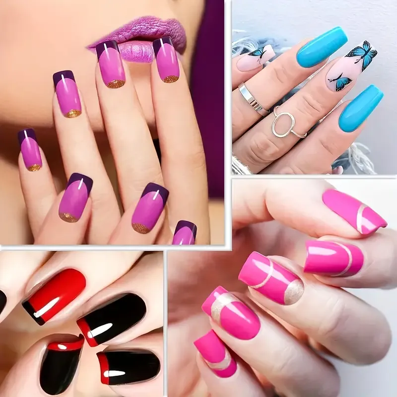 500pcs Long Coffin False Nails White Artificial Nail Tips Set Easy To Shape And File For DIY Nail Art Salon Design