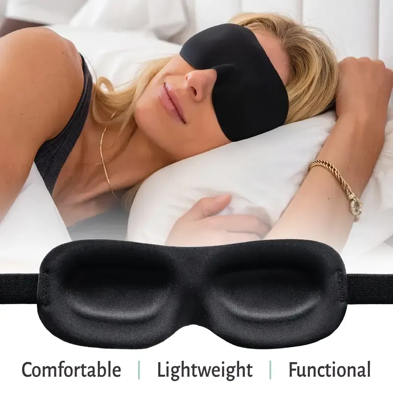 1pc 3D Sleep Mask Contoured Blindfold Sleeping Aid Soft Memory Foam Eye Mask For Sleeping Travel, Nap, Blockout Light Eye Cover