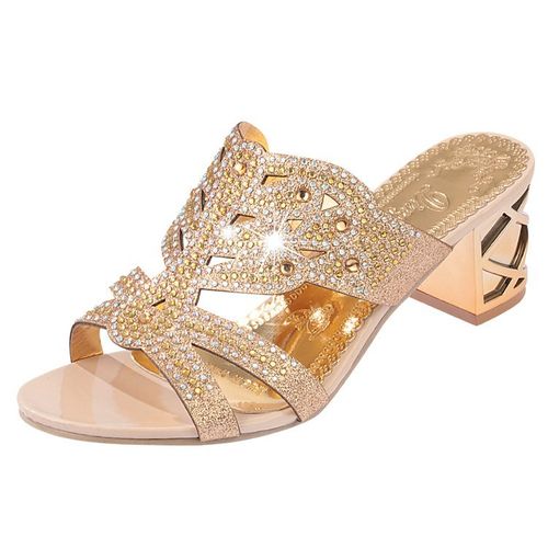 Outer Wear Flip Flops Heeled Women Shoes Thick Summer Sandals Open Toe High Heel Slippers