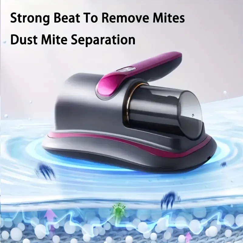 1pc, Rechargeable Handheld Bed Vacuum Cleaner, Super Suction, UV, Washable Filter, 36V USB Powered, Cordless Mattress Cleaner, Deep Cleans Beds, Sofas, Pet Hair, Carpets