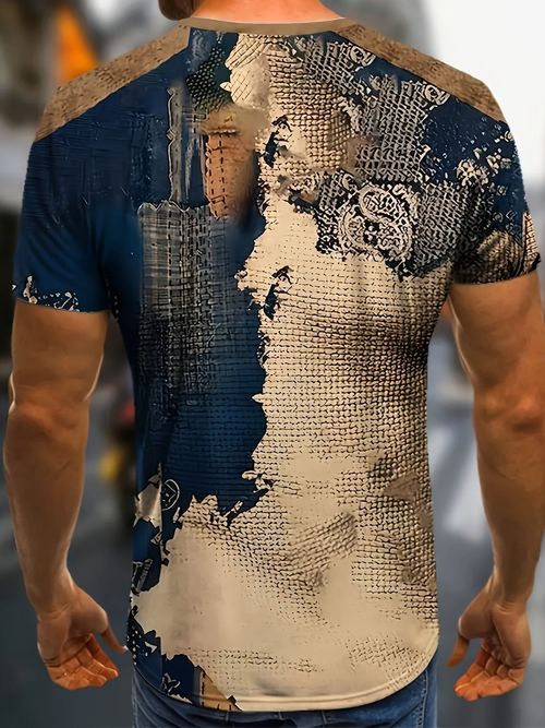 Men's 3D digital printing black panther loose men's loose casual round neck short sleeve T