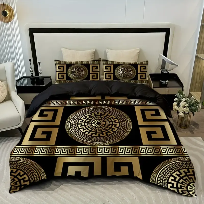 3pcs European Style Round Quilt Cover Three-piece Set One Down Quilt Cover Plus Two Pillowcases Quilt Cover Pillow Does Not Include Pillow Core Polyester Fabric 100% Polyester European Style Comfortable Hand Feel Breathable Fabric Suitable for Living Room and Bedroom Can Be Washed by Machine