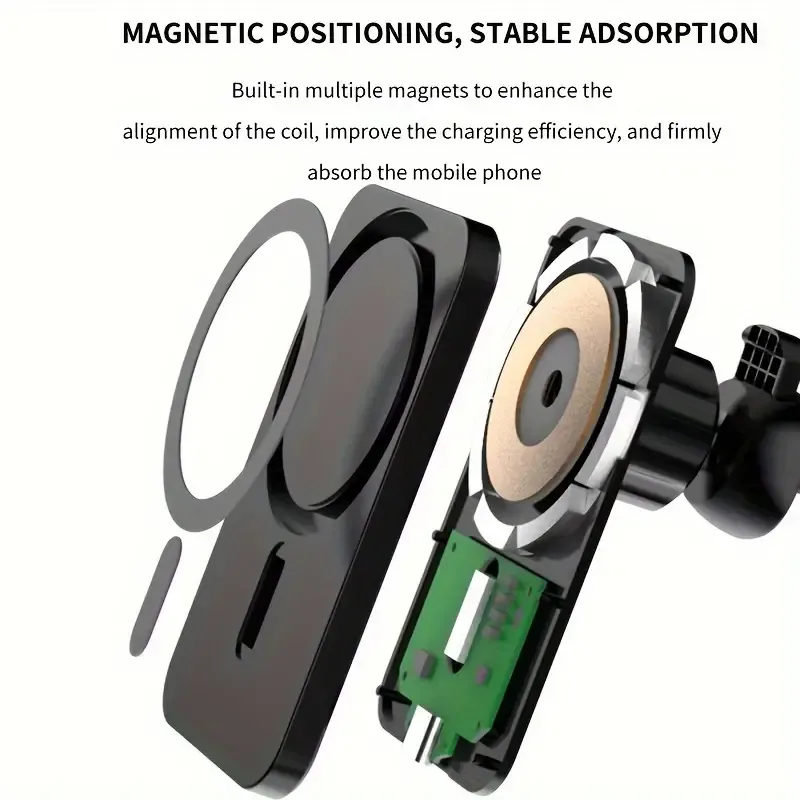 15W Universal Fast Charging Magnetic Wireless Car Phone Holder