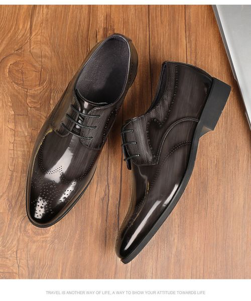Men's brogues, brushed metal uppers