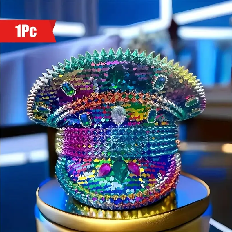 Fashionable Rhinestone Captain Hat