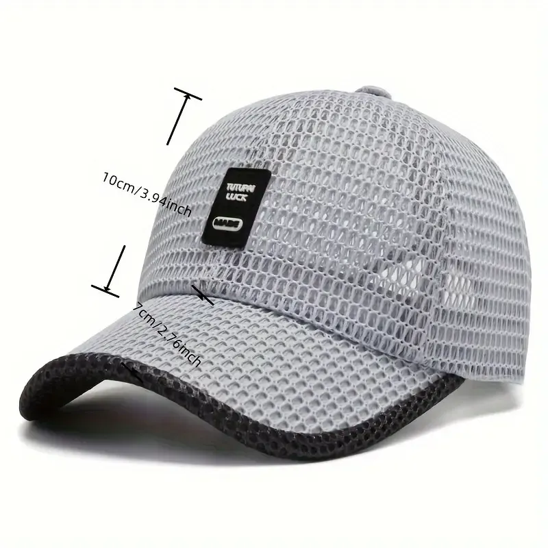 Cooling Trendy Curved Brim Baseball Cap, Summer Whole Breathable Mesh Trucker Hat, Snapback Hat For Casual Leisure Outdoor Sports