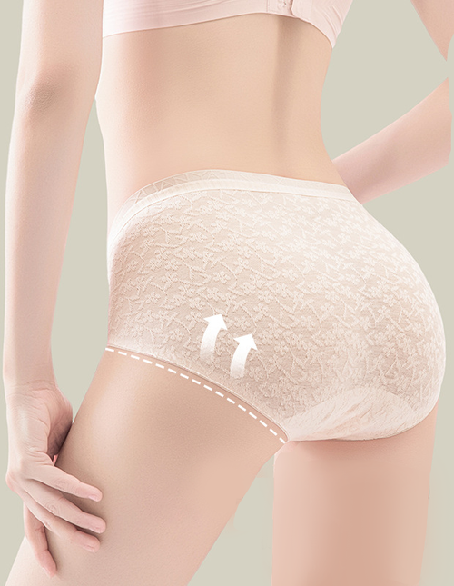 Extended crotch mid-thigh seamless high slit women's triangle short panties