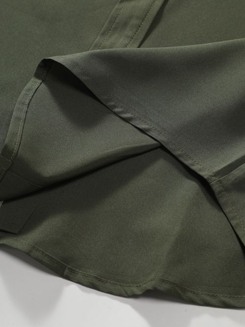 Men's short-sleeved shirt solid color solid color men's clothing four-way stretch men's shirt