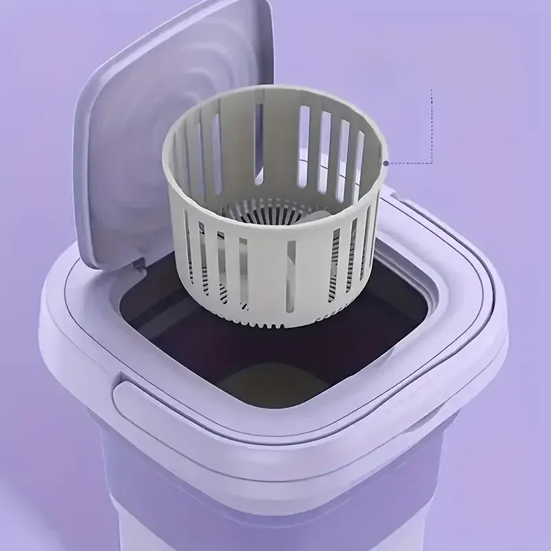 8L Foldable Mini Washing Machine - Fully Automatic, Portable, Compact, and Energy-Efficient Laundry Solution for Apartment, Dorm, Camping, and RV Travel - 110V-130V UK Plug Power Supply