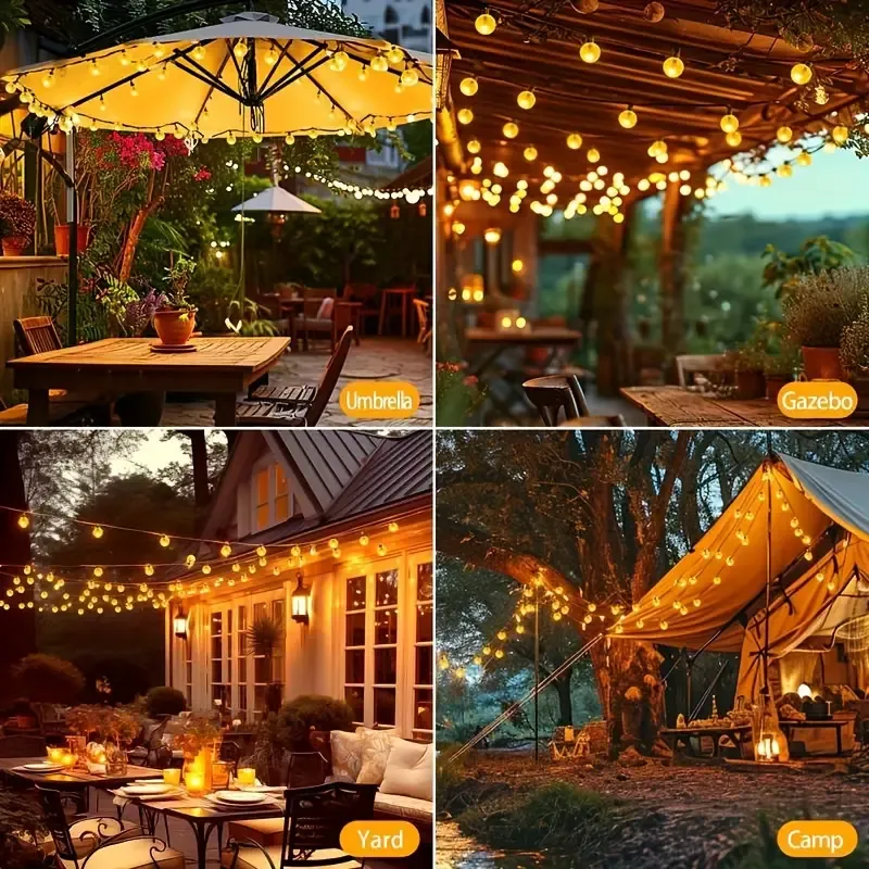 1pc Solar Powered 100LED Crystal Ball Bubble Lamp, Indoor Outdoor Garden Wedding Party Room Decorative, Solar Energy Outdoor Lighting, Solar Water Drop Lamp, Solar Energy Crystal Ball Fairy Lamp Crystal Globe Solar String Lights