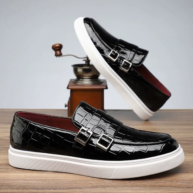 A casual glossy pair of Loafers' trendy business formal leather shoes