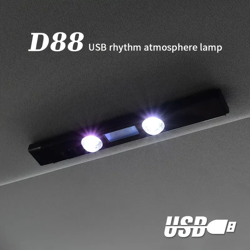 USB Rechargeable Multicolor LED Car Neon Accent Lights with Remote - 5V Interior Atmosphere Lamp for Music Rhythm, Ambient Decoration, DJ Party Lighting - Versatile Use for Vehicles & Home