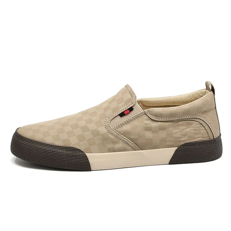 Two-tone casual men's canvas shoes, low-top flat sneakers