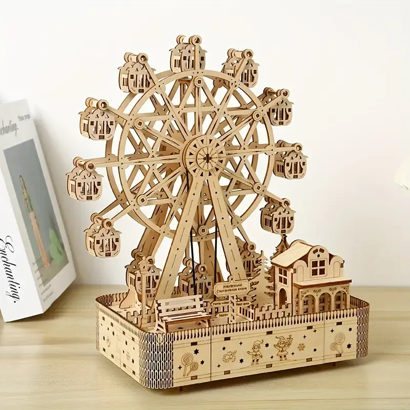3D Wooden Ferris Wheel Music Box