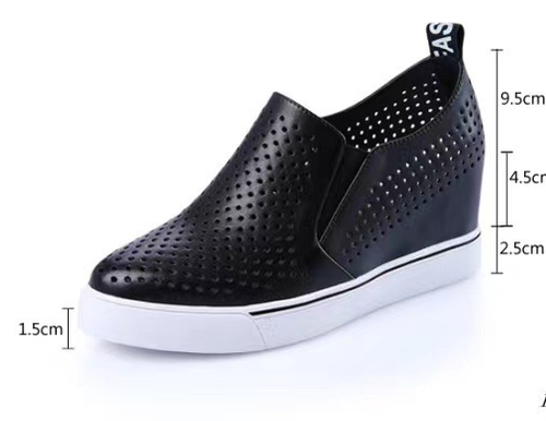women's casual white soft leather thick sole shoes