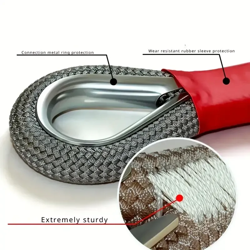 Heavy-Duty Nylon Car Tow Rope - 5m Tensile Strength, Durable Off-Road Recovery Strap for Emergency Vehicle Assistance