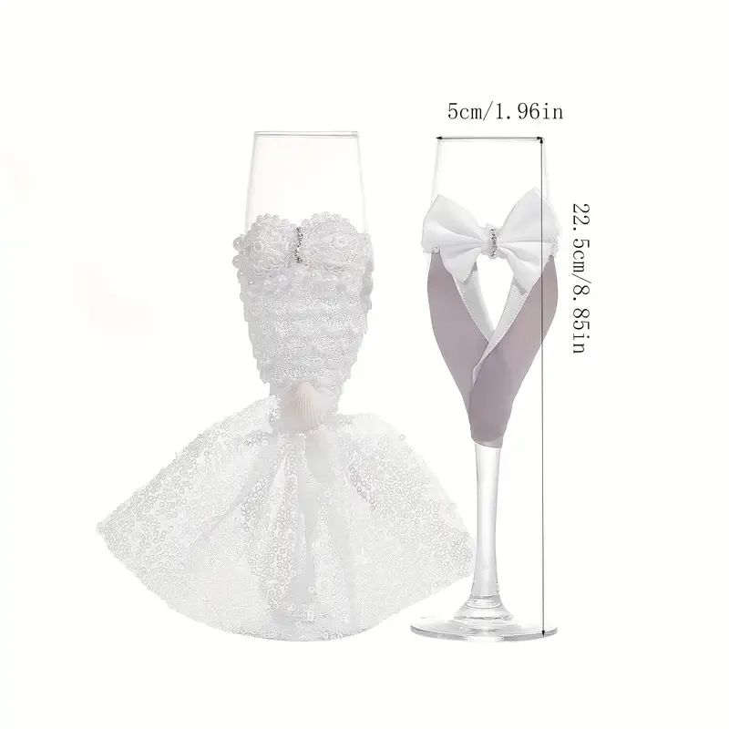 Wedding Dress Champagne Glasses Gift Set