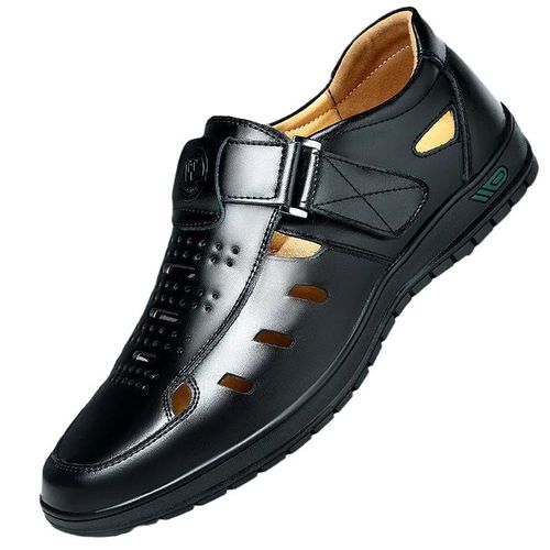 Leather shoes, business casual formal wear, single shoes with soft soles, summer men's sandals, beach shoes