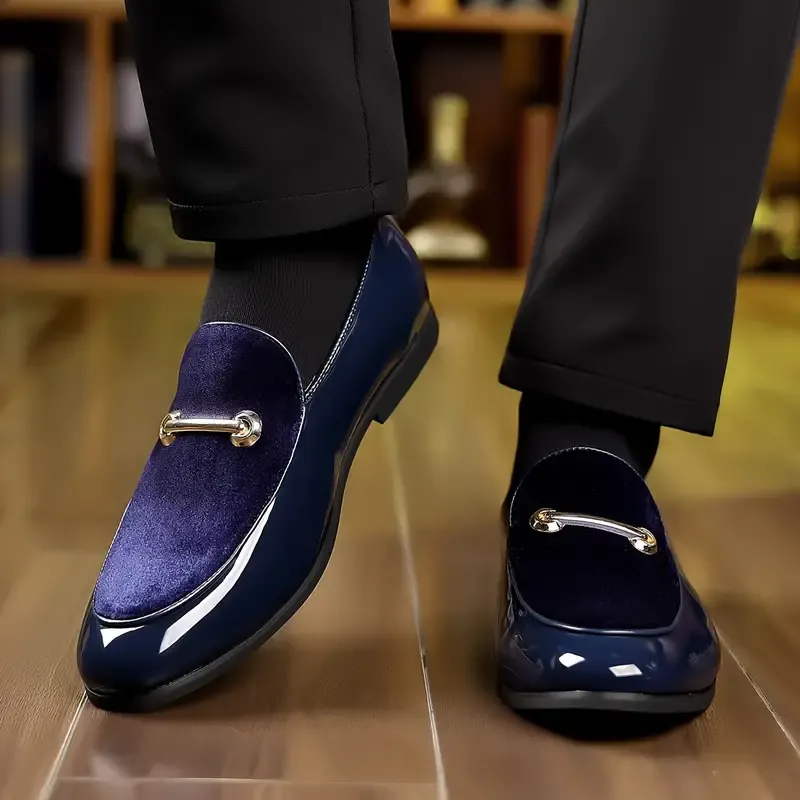 Plus Size Men's Solid Color Classic Slip On Loafer Shoes, Comfy Non Slip Rubber Sole Durable Walking Shoes, Men's Footwear