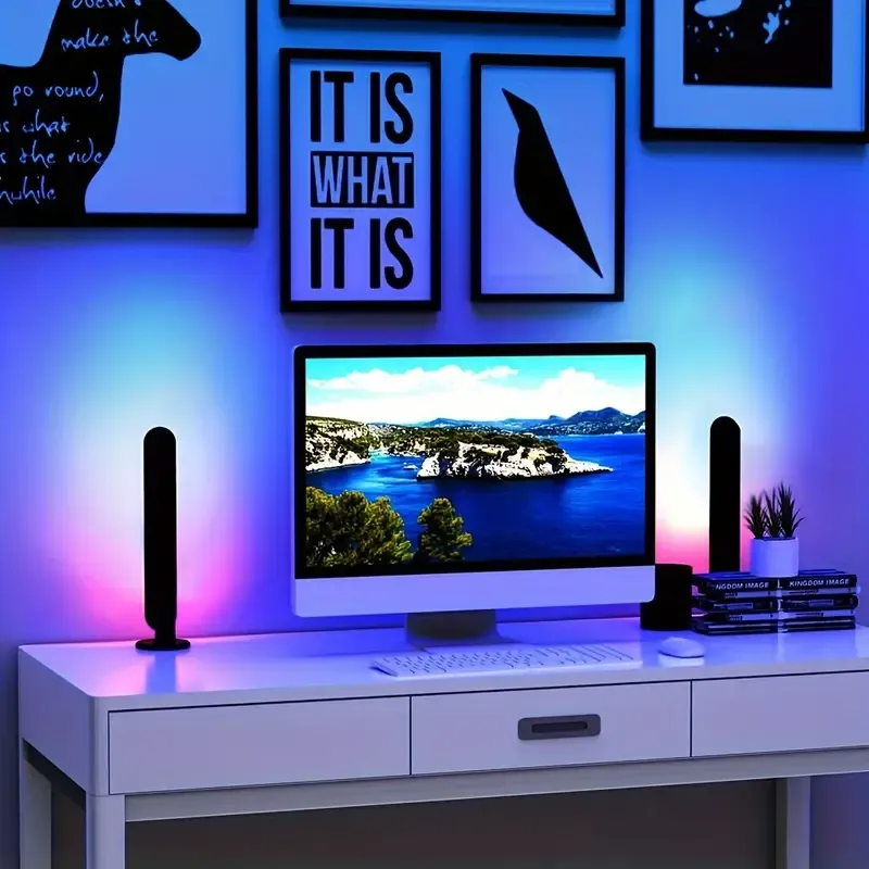 2pcs LED Strip Lights For Room, 24 Keys IR Remote Control Remote Control Smart RGB Strip Lights Gaming Lights, TV Ambient Backlight Sync With Music, RGB Desk Lamp For TV, PC, Room, Party Decoration