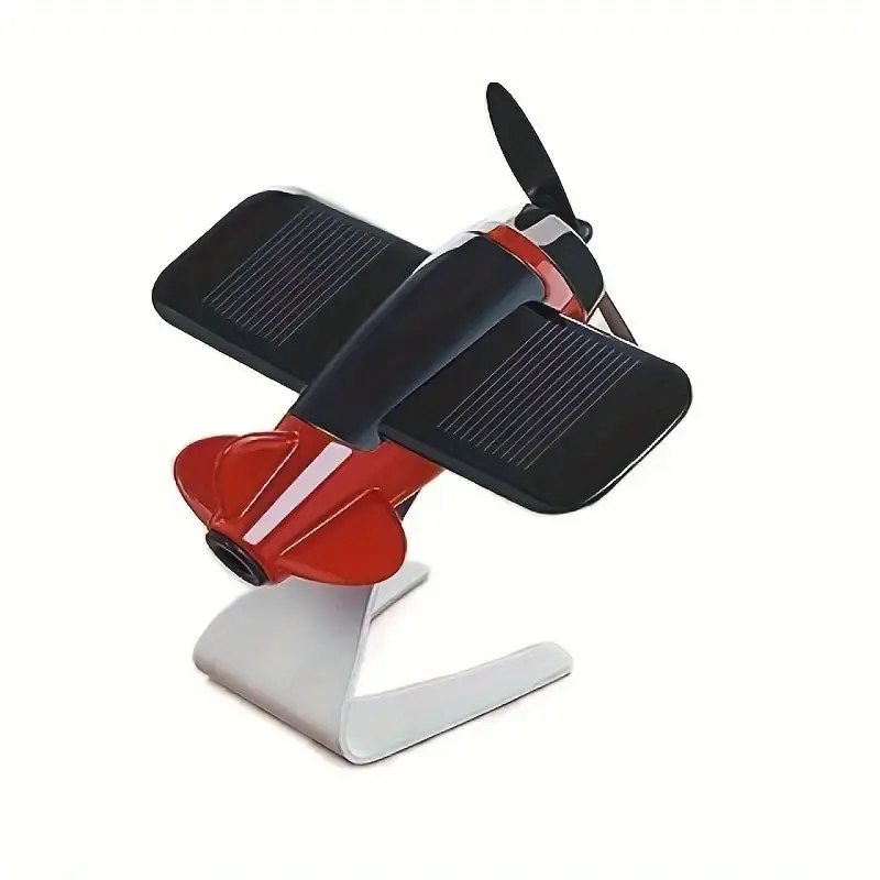 Solar-Powered Plastic Aircraft Dashboard Ornament - Car Interior Decoration for Men and Women, Creative Desktop Accessory for Car Enthusiasts, Ideal Easter Gift